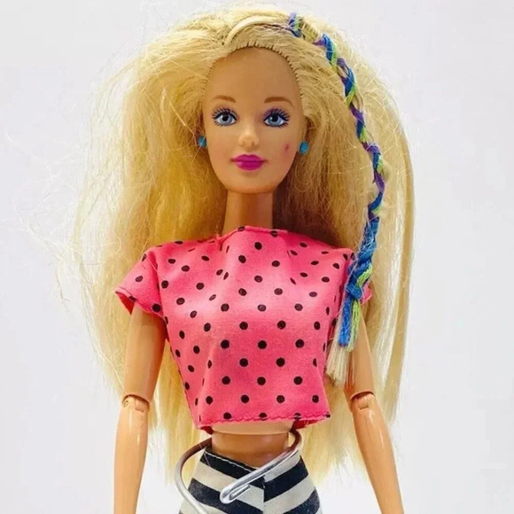 MATTEL BARBIE Doll Blonde Hair Articulated Elbows Knees 2 Piece Outfit 12" Tall - Picture 1 of 12